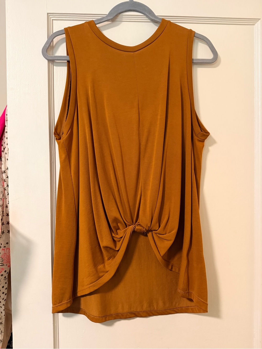 Lush Twist-Front Tank Top in Rust Orange
